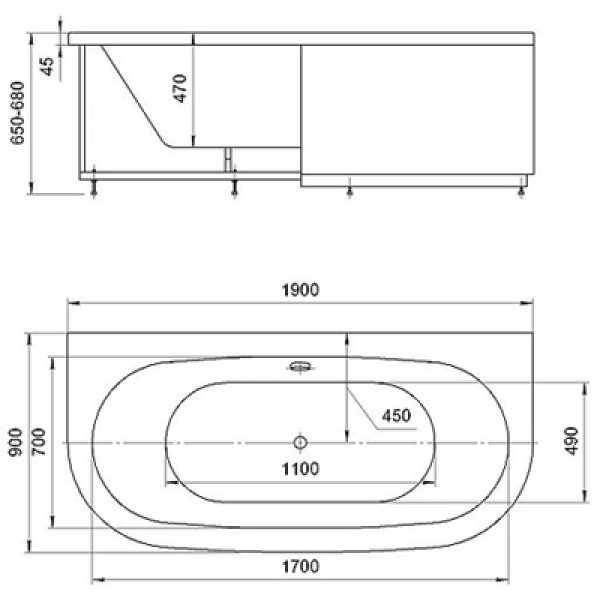 Ванна гидромассажная Акватек Морфей 190х90 НМ (пневматика) Ванна гидромассажная Акватек Морфей 190х90 НМ (пневматика)