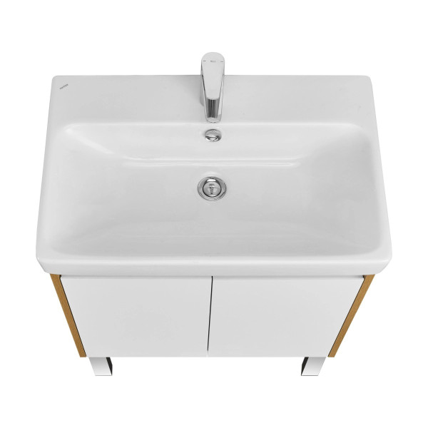 Тумба-умывальник Aquaton Сканди Doors 45 Бел/Дуб Рустикальный/1WH501630 Раковина Адриана 45 (1A2787K0SDZ90)