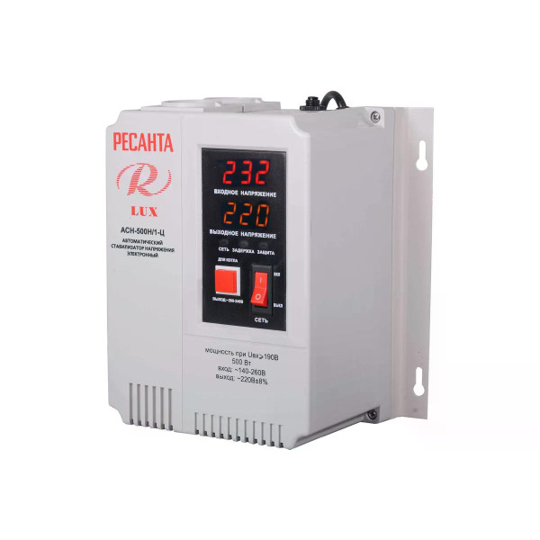 Стабилизатор напряжения Ресанта LUX АСН-500Н/1-Ц (63/6/39)