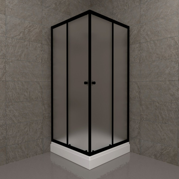 Душевое ограждение Triton Вента 90x90 стекло прозрачное, профиль черный (DK369)