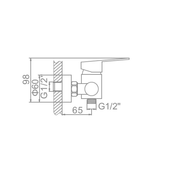 Смеситель для душа Ledeme с душевым гарнитуром (L72003)