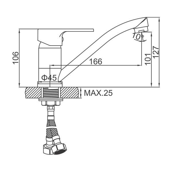 Смеситель для кухни Ledeme хром (L4503-2)