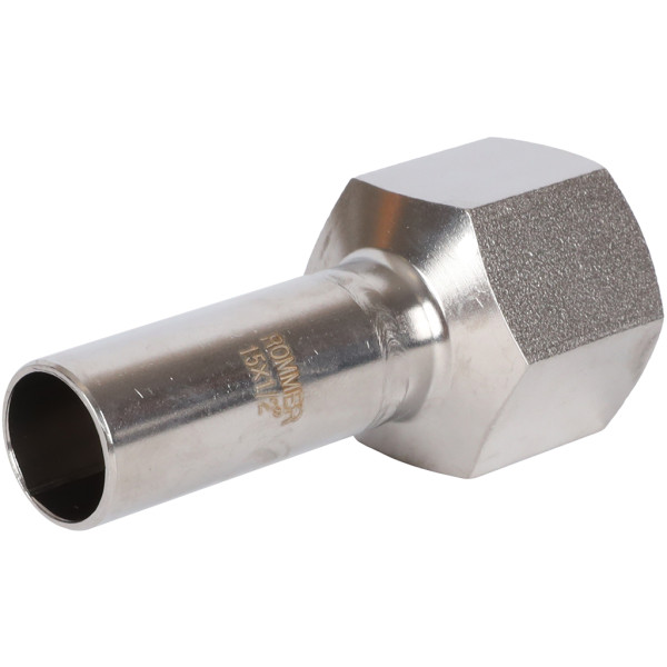 Вставка резьбовая 15х1/2"В Rommer из нержавеющей стали (пресс) (RSS-0023-001512) Вставка резьбовая 15х1/2"В Rommer из нержавеющей стали (пресс) (RSS-0023-001512)