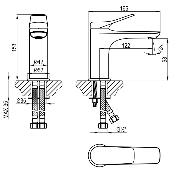 Смеситель для раковины Lemark Ortus хром (LM11306C)