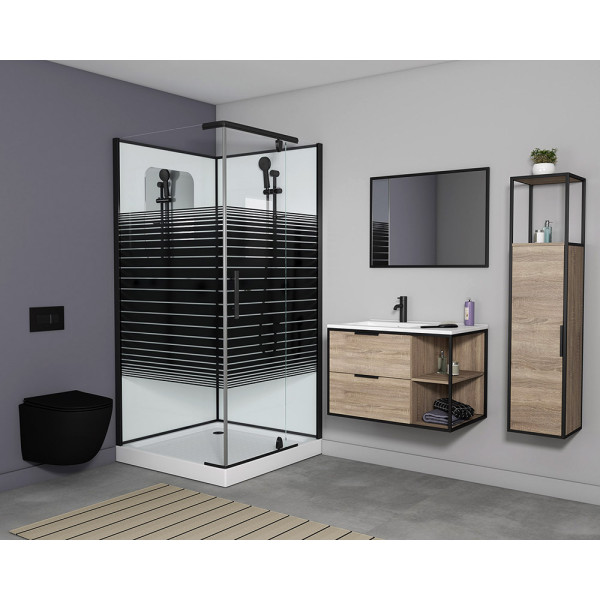 Душевая кабина Grossman 90x90 стекло прозрачное с рисунком, профиль черный (GR-271QR) Душевая кабина Grossman 90x90 стекло прозрачное с рисунком, профиль черный (GR-271QR)