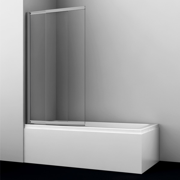 Душевая шторка для ванну WasserKRAFT Tauber 100x3x140 стекло прозрачное, профиль никель (64S02-100WS)