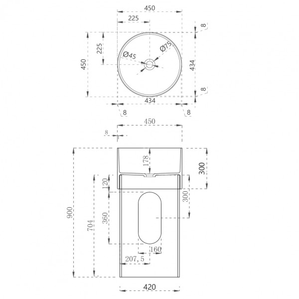 Раковина отдельностоящая Abber Kristall 45x45x90 синий (AT2701Saphir-H) Раковина отдельностоящая Abber Kristall 45x45x90 синий (AT2701Saphir-H)
