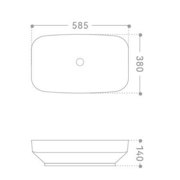 Раковина накладная Abber Rechteck 58,5x38x14 белая (AC2221)