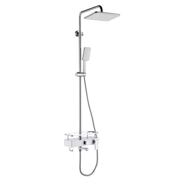Душевая система Lemark с верхним душем хром/белый (LM7013C) Душевая система Lemark с верхним душем хром/белый (LM7013C)