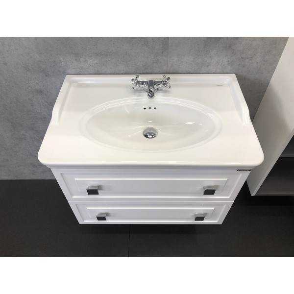 Тумба подвесная с раковиной Comforty Феррара 800x500x565 белый глянцевый (00004151060)