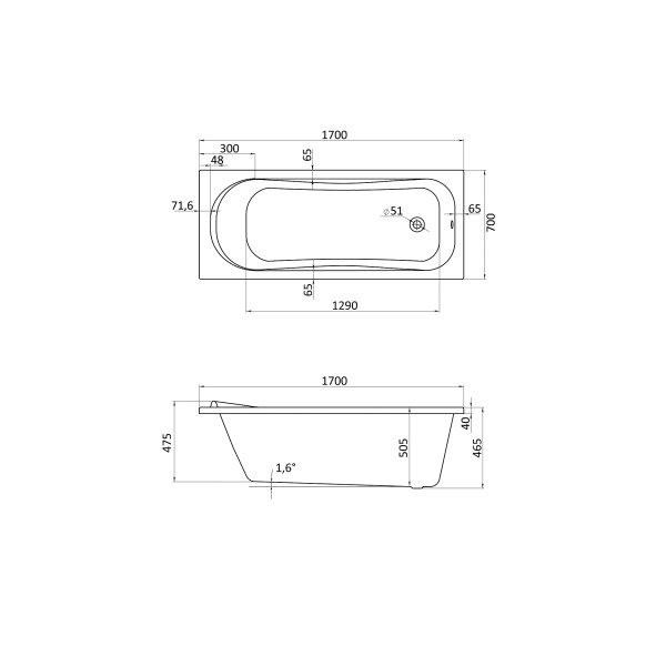 Ванна акриловая Santek Tenerife 170*70 (1WH302207) Ванна акриловая Santek Tenerife 170*70 (1WH302207)