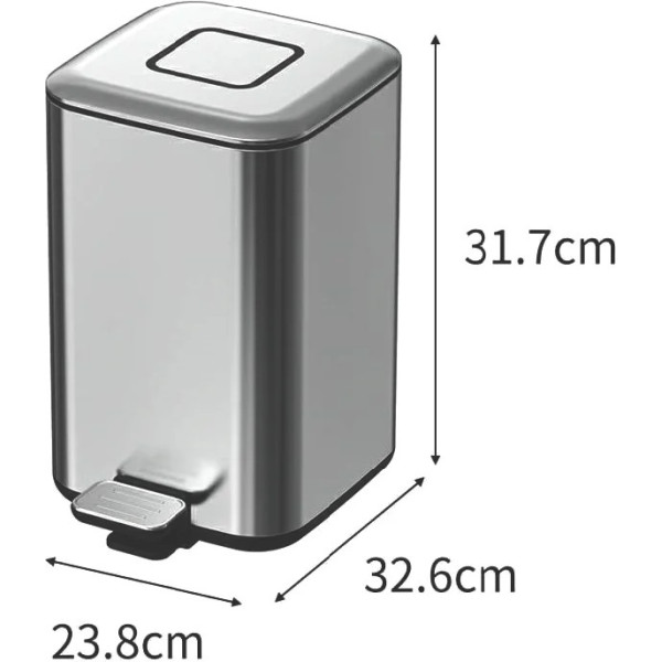 Ведро для мусора Boheme Q 23,8x32,6x31,7 золото (10948-MG)