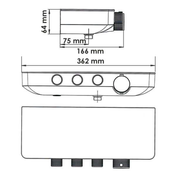Смеситель для ванны и душа WasserKRAFT с термостатом хром, белый (8599 Thermo)