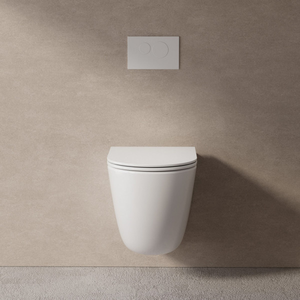 Унитаз  подвесной Abber Bequem безободковый, смыв торнадо, с закрытым дном белый (AC1132TC)