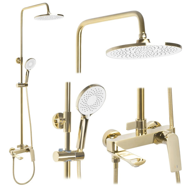 Душевая система с изливом Rea Avalon Gold (REA-P8812)