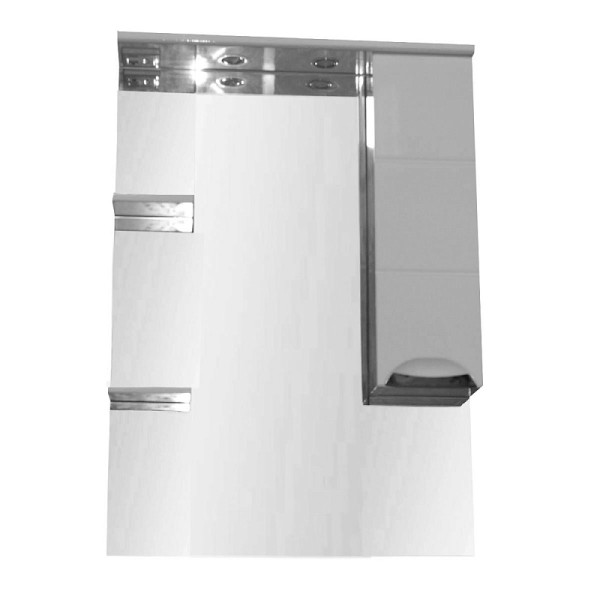 Шкаф зеркальный Loranto Стиль Соло 80 80х102,5х17 правосторонний белый (CS0024672)