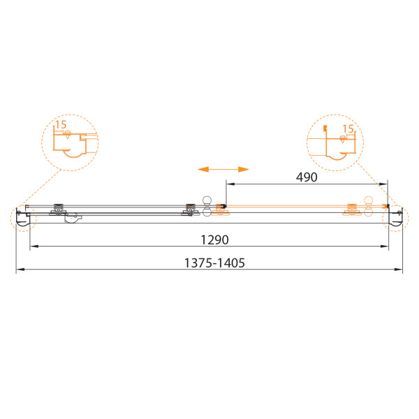 Душевая дверь Cezares Giubileo 140x195 стекло прозрачное, профиль золото (GIUBILEO-BF-1-140-C-G)