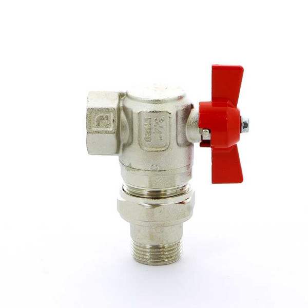 Кран угловой Itap 3/4" шаровый со сгоном Ideal (красная бабочка) (2980034)