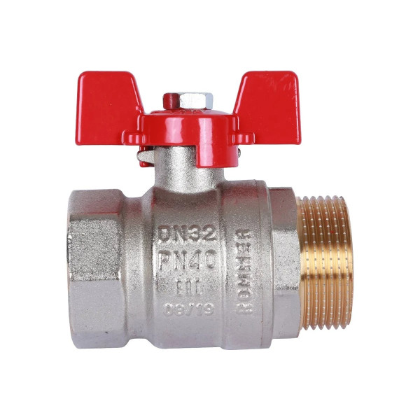 Кран 1" НН шаровый Rommer (ГОСТ, красная бабочка) RBV-0007-2410225 Кран 1" НН шаровый Rommer (ГОСТ, красная бабочка) RBV-0007-2410225