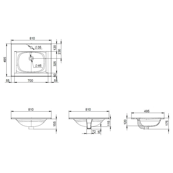 Раковина встраиваемая AM.PM Spirit 2.0 80x49.5 белая (M70AWCC0802WG) Раковина встраиваемая AM.PM Spirit 2.0 80x49.5 белая (M70AWCC0802WG)