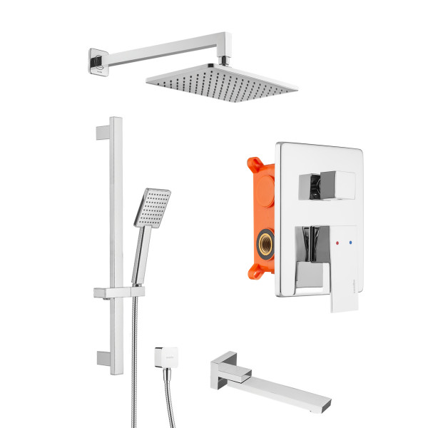 Система душевая Swedbe Platta встраиваемая на 3 выхода хром (5545)