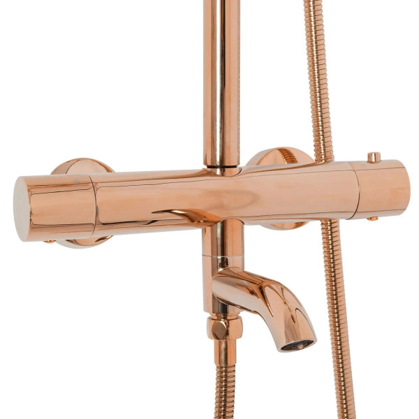 Душевая система термостат с изливом Rea Lungo Rose Gold (REA-P6606) Душевая система термостат с изливом Rea Lungo Rose Gold (REA-P6606)