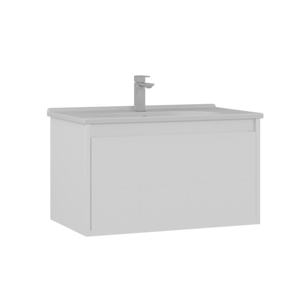 Тумба подвесная Orka Likya 800x500x460 с раковиной белый матовый (5002492)
