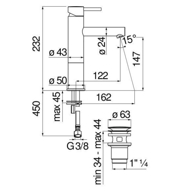 Смеситель для раковины Nobili Live хром (LV00458/2CR)