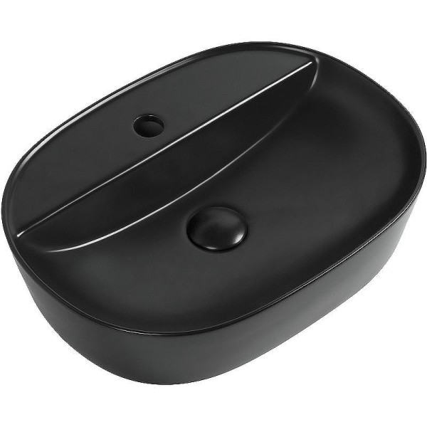 Раковина накладная Aquanet LAKE-2-MB 50х38х12 черная матовая (273672)