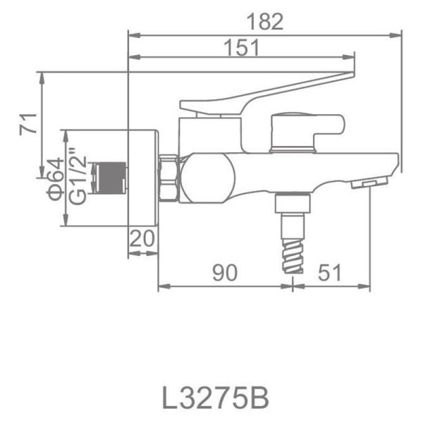 Смеситель для ванны и душа Ledeme с душевым гарнитуром (L3275B)