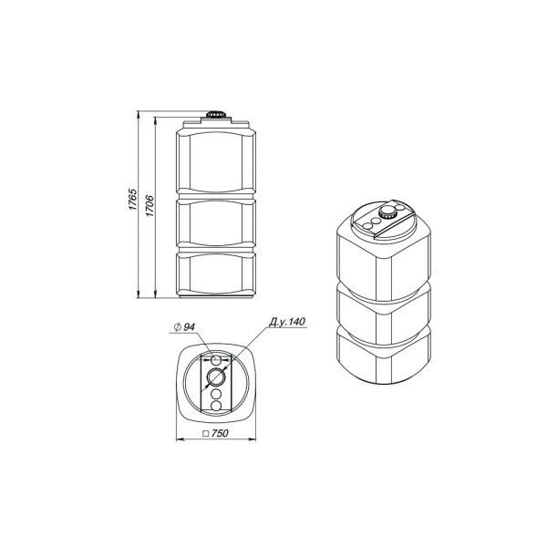 Емкость ЭкоПром L 750 л. синяя (103.0750.601.0) Емкость ЭкоПром L 750 л. синяя (103.0750.601.0)