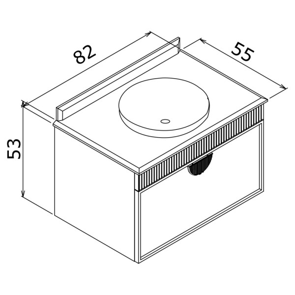 Тумба подвесная Orka Molino 820x550x530 с раковиной розовый матовый (5004612)