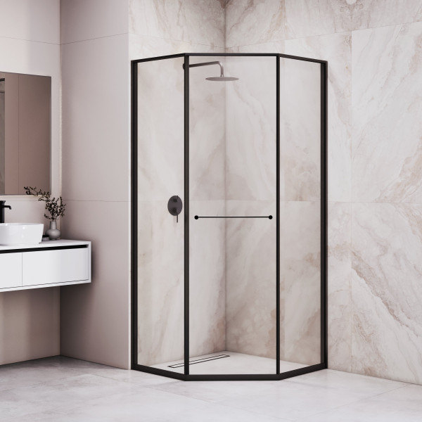 Душевой уголок RGW 80x80x200 стекло прозрачное, профиль черный (33328288-14R)