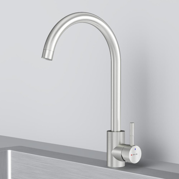 Смеситель для кухни AM.PM X-Joy S с С-изливом сатин (F85B07111) Смеситель для кухни AM.PM X-Joy S с С-изливом сатин (F85B07111)