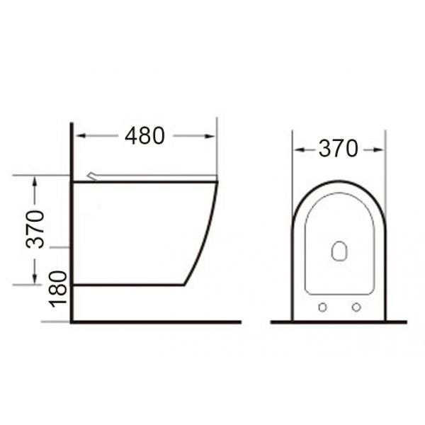 Унитаз подвесной Timo Kuilo 480*370*370 белый, сиденье с микролифтом (TK-403)