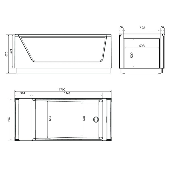 Ванна акриловая 1Marka Neo 170x770 белая (01нео1775с2)