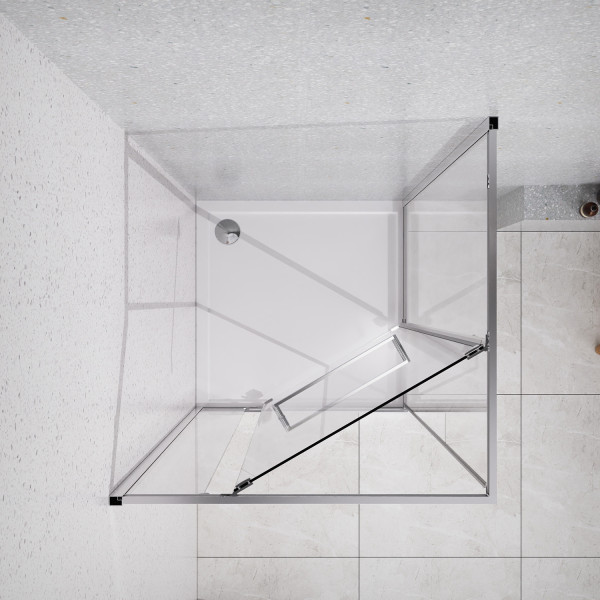 Душевой уголок Azario Monako 90x90x195 стекло прозрачное, профиль черный матовый (AZ-L47-90-MB-CL)