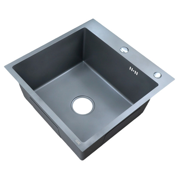Мойка для кухни Azario Nicole 500х500х220 в комплекте сифон диспенсер коландер серая соты (AZG5050H)