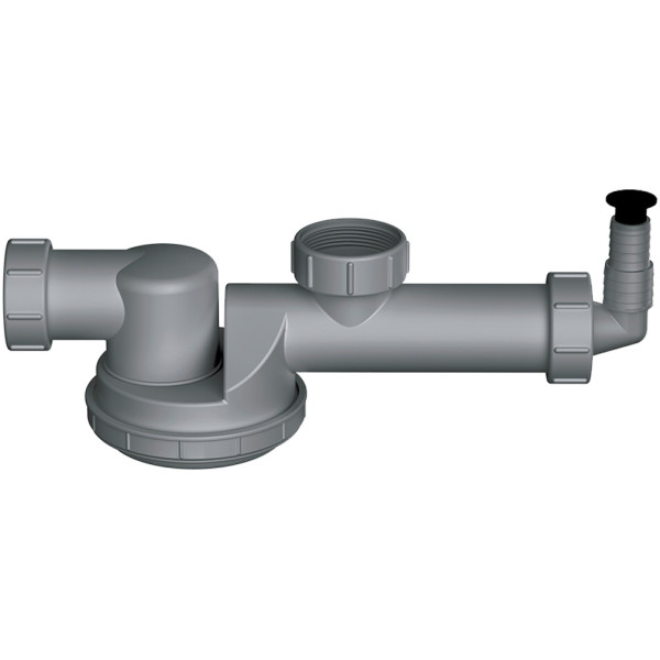 Сифон сверхплоский Omoikiri 1/2"x40 с отверстием для стиральной машины без выпуска S-01 белый (4996119)