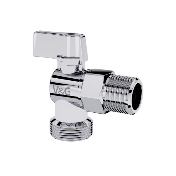 Кран угловой 1/2"х3/4" НН шаровый для сантехнических приборов Valogin (флажок) VG-501102 Кран угловой 1/2"х3/4" НН шаровый для сантехнических приборов Valogin (флажок) VG-501102