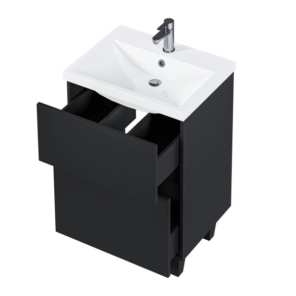 Тумба подвесная 1Marka Aris 690x440x870 антрацит/монолит дарк (Ц0000035780)