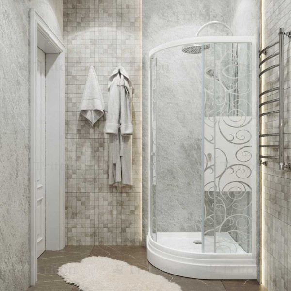 Душевой уголок Triton 90*90 А стекло узоры, профиль белый (DK70_2)