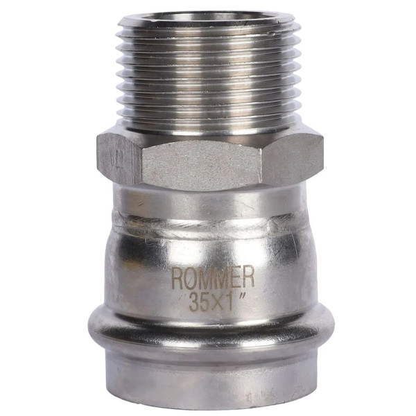 Переход 35х1"Н Rommer из нержавеющей стали (пресс) (RSS-0021-000351) Переход 35х1"Н Rommer из нержавеющей стали (пресс) (RSS-0021-000351)