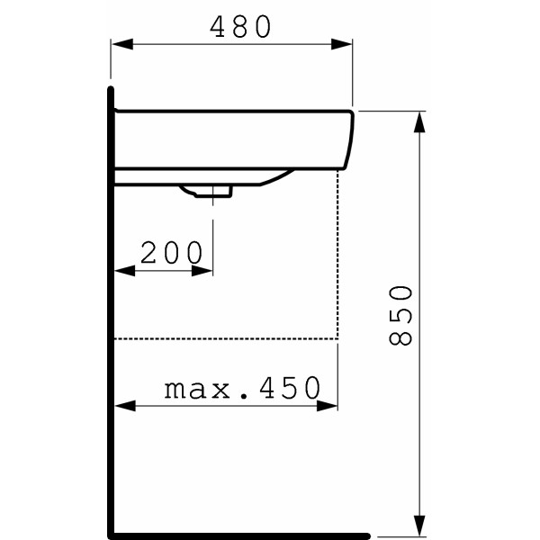 Раковина подвесная Laufen Pro A 650х480 (8.1895.3.000.104.1)