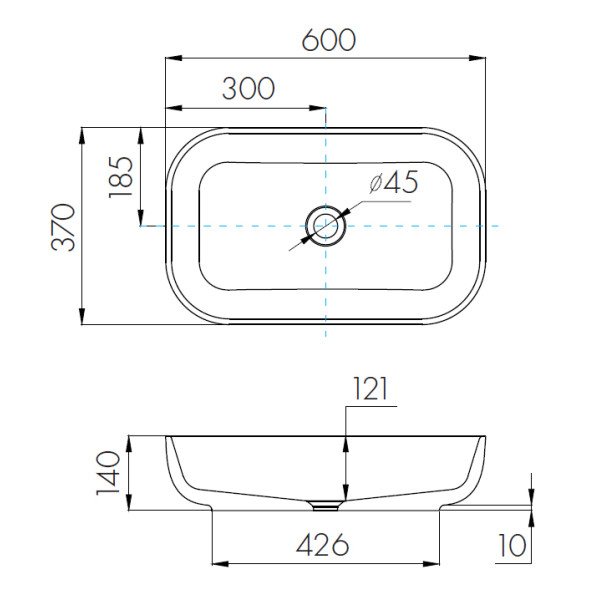 Раковина накладная Aquaton 60x37x14 белая (1A73313KLK010)