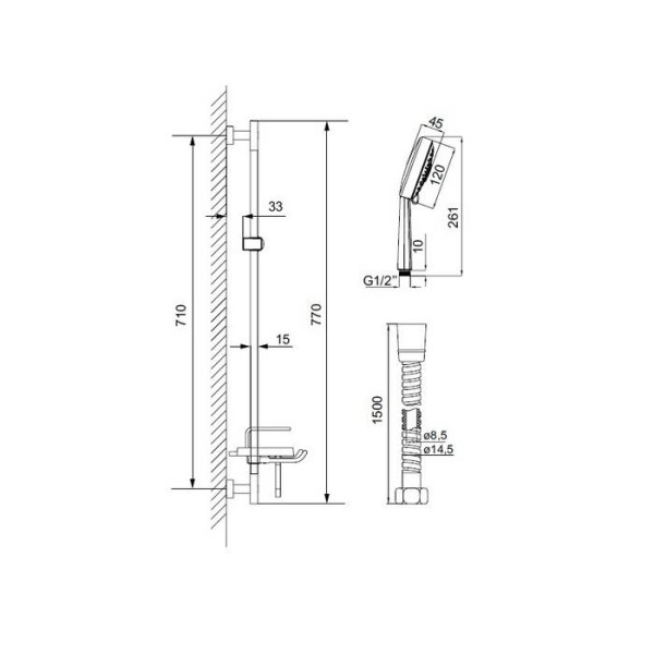 Гарнитур душевой Iddis (TSH1601)