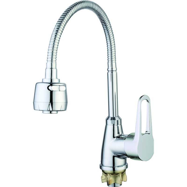 Смеситель для кухни G.lauf хром с гофрированным изливом (ZOP4-E045)
