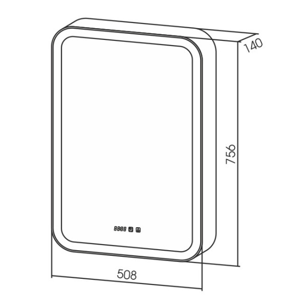 Шкаф зеркальный Silver Mirrors Фиджи-50 с часами и сменой цвета (LED-00002361)