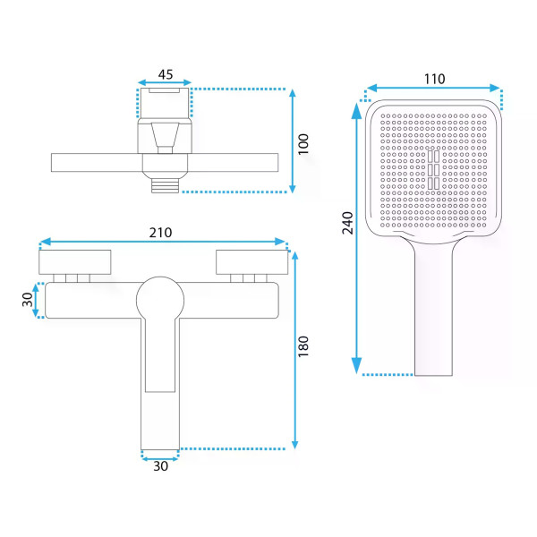 Смеситель для раковины Rea Argus с душевым комплектом золото (REA-B6409) Смеситель для раковины Rea Argus с душевым комплектом золото (REA-B6409)