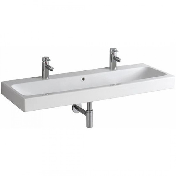 Раковина подвесная Geberit iCon 120x48,5 с двумя отверстиями, белая (124020000) Раковина подвесная Geberit iCon 120x48,5 с двумя отверстиями, белая (124020000)